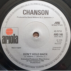Chanson Don't Hold Back Vinyl 7" USED