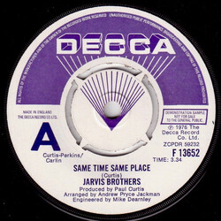 Jarvis Brothers Same Time Same Place Vinyl 7" USED