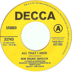 Iron Brigade Quickstep All That I Need Vinyl 7" USED