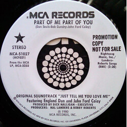 England Dan & John Ford Coley Part Of Me Part Of You Vinyl 7" USED