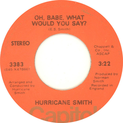 Hurricane Smith Oh, Babe, What Would You Say? Vinyl 7" USED