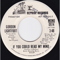 Gordon Lightfoot If You Could Read My Mind Vinyl 7" USED