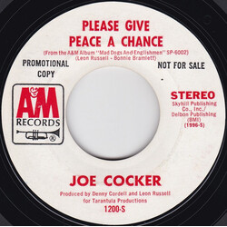Joe Cocker Please Give Peace A Chance Vinyl 7" USED