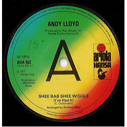 Andy Lloyd Shee Bab Shee Wiggle (I've Had It) Vinyl 7" USED