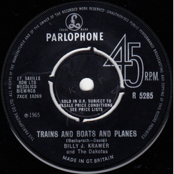 Billy J. Kramer & The Dakotas Trains And Boats And Planes Vinyl 7" USED