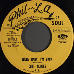 Cliff Nobles / Cliff Nobles & Co Judge Baby, I'm Back / Horse Fever Vinyl 7" USED