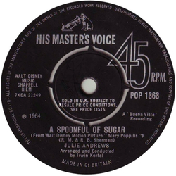 Julie Andrews / Dick Van Dyke (2) / Karen Dotrice / Matthew Garber A Spoonful Of Sugar / Chim Chim Cheree Vinyl 7" USED