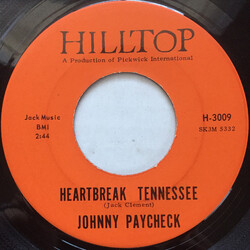 Johnny Paycheck Heartbreak Tennessee / Help Me Hank I'm Fallin' Vinyl 7" USED