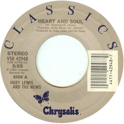 Huey Lewis & The News Heart And Soul / I Want A New Drug Vinyl 7" USED