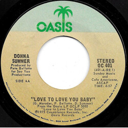 Donna Summer Love To Love You Baby Vinyl 7" USED