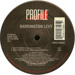 Barrington Levy Don't Throw It All Away / Something In My Heart (Dancehall Music) Vinyl 12" USED