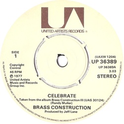 Brass Construction Celebrate Vinyl 7" USED