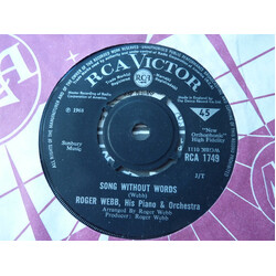 Roger Webb And His Orchestra Song Without Words Vinyl 7" USED