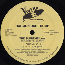 Harmonious Thump The Supreme Law Vinyl 12" USED