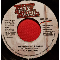 A. J. Brown We Need To Learn Vinyl 7" USED