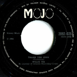 Willie Tee Thank You John Vinyl 7" USED