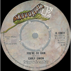 Carly Simon You're So Vain Vinyl 7" USED