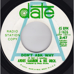 André Gagnon Et Son Ensemble Don't Ask Why Vinyl 7" USED