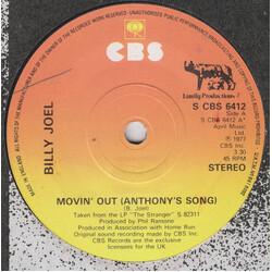 Billy Joel Movin' Out (Anthony's Song) / Vienna Vinyl 7" USED