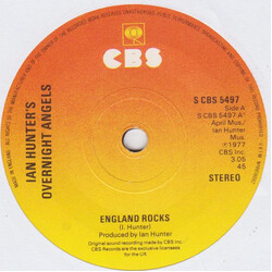 Ian Hunter's Overnight Angels England Rocks Vinyl 7" USED