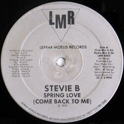 Stevie B Spring Love (Come Back To Me) Vinyl 12" USED