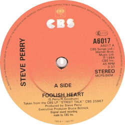 Steve Perry Foolish Heart Vinyl 7" USED