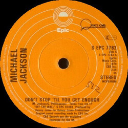 Michael Jackson Don't Stop 'Til You Get Enough Vinyl 7" USED