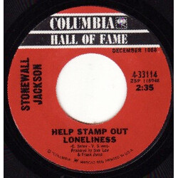 Stonewall Jackson Help Stamp Out Loneliness / Don't Be Angry Vinyl 7" USED