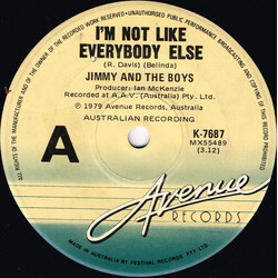 Jimmy And The Boys I'm Not Like Everybody Else Vinyl 7" USED