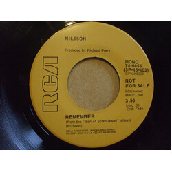 Harry Nilsson Remember Vinyl 7" USED