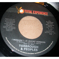 Yarbrough & Peoples I Wouldn't Lie USED VINYL 7INCH 45 RPM PROMO
