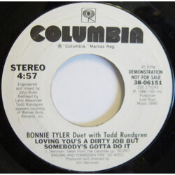 Bonnie Tyler / Todd Rundgren Loving You's A Dirty Job But Somebody's Gotta Do It Vinyl 7" USED