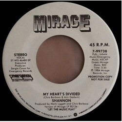 Shannon My Heart's Divided USED VINYL 7INCH 45 RPM PROMO