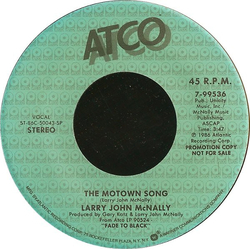Larry John McNally The Motown Song Vinyl 7" USED