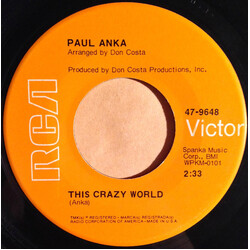 Paul Anka This Crazy World / Goodnight My Love USED VINYL 7INCH 45 RPM SINGLE REISSUE