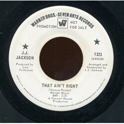 J.J. Jackson That Ain't Right / Four Walls Vinyl 7" USED
