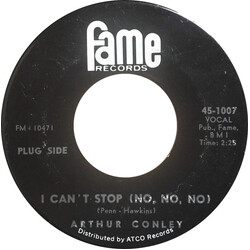 Arthur Conley I Can't Stop (No, No, No) Vinyl 7" USED
