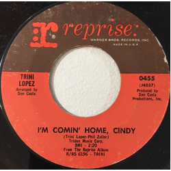 Trini Lopez I'm Comin' Home, Cindy Vinyl 7" USED