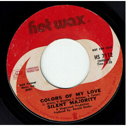 Silent Majority (4) Colors Of My Love / Colors Of My Love Vinyl 7" USED