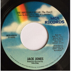 Jack Jones The Impossible Dream (The Quest) / Strangers In The Night USED VINYL 7INCH 45 RPM REISSUE