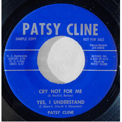 Patsy Cline / Carl Belew Cry Not For Me / Am I That Easy To Forget Vinyl 7" USED