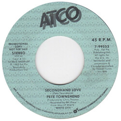 Pete Townshend Secondhand Love Vinyl 7" USED