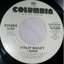 Philip Bailey I Know USED VINYL 7INCH 45 RPM PROMO STYRENE STEREO