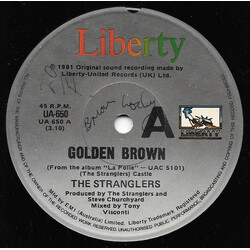 The Stranglers Golden Brown Vinyl 7" USED