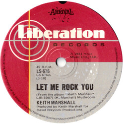 Keith Marshall Let Me Rock You Vinyl 7" USED