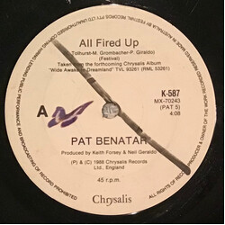 Pat Benatar All Fired Up Vinyl 7" USED
