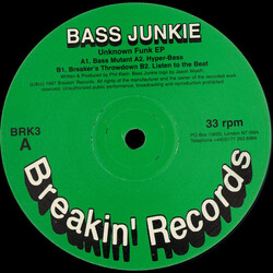 Bass Junkie Unknown Funk EP Vinyl 12" USED