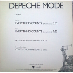 Depeche Mode Everything Counts Vinyl 12" USED