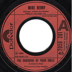 Mike Berry The Sunshine Of Your Smile Vinyl 7" USED