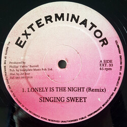 Singing Sweet Lonely Is The Night (Remix) Vinyl 12" USED